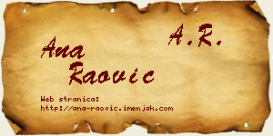 Ana Raović vizit kartica